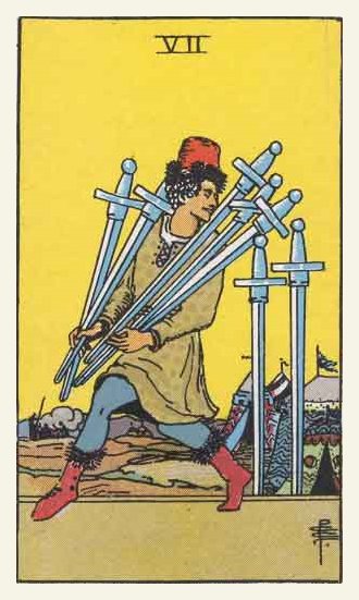 Seven of Swords Tarot card